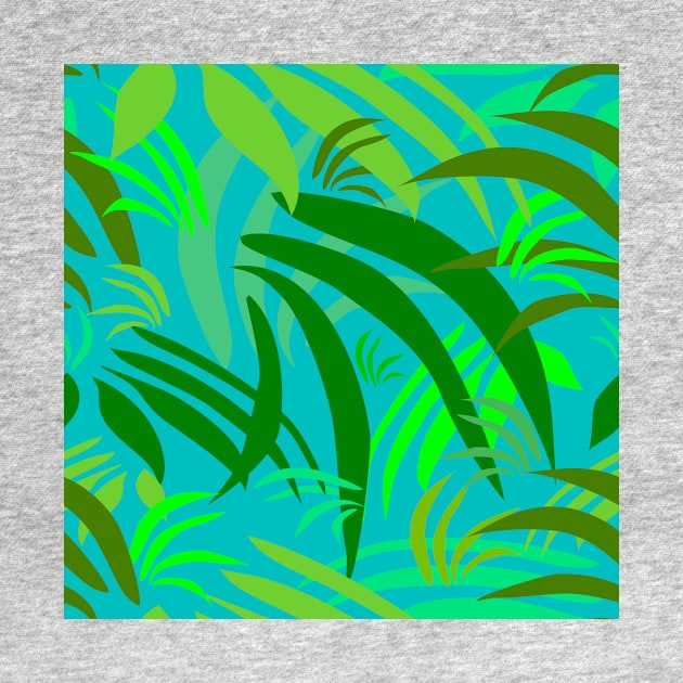 Fronds on Cyan Repeat 5748 by ArtticArlo